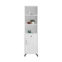BÜCHERREGAL Bergo mit 1 Tür und 1 Schublade - Schwarz/Weiß, Holzwerkstoff/Metall (50/190/40cm) - Beautysofa