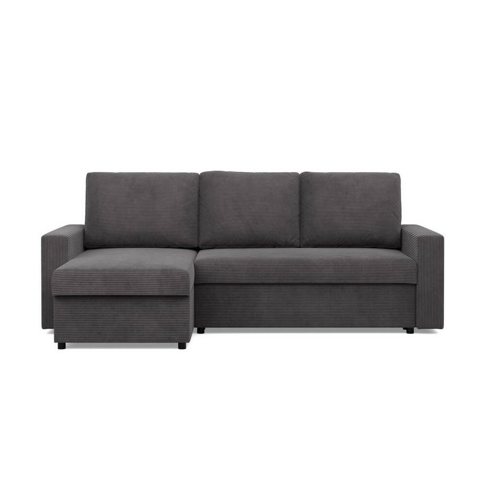 ECKSOFA Neo mit gerader Armlehnen dunkelgrau - Dunkelgrau, Textil (231/140cm) - SIMKAM Furniture