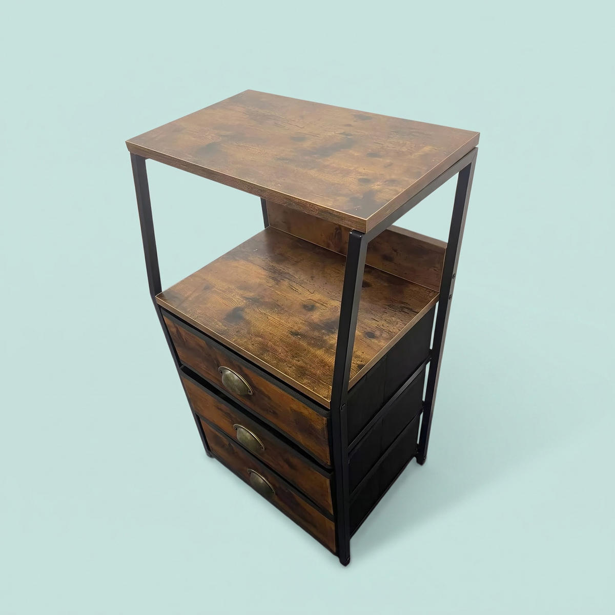 KOMODA vintage smeđa 3 ladice MDF - smeđa, drvni materijal/metal (40/72/29cm) - Relaxdays