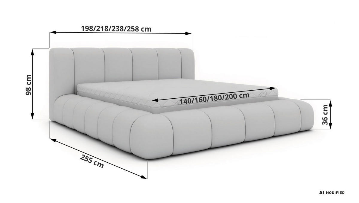ČALÚNENÁ POSTEĽ NUBEA CLASSIC 140/200 - Béžová Zamat - Matrac Pocket - béžová, textil (140/200cm) - MKS