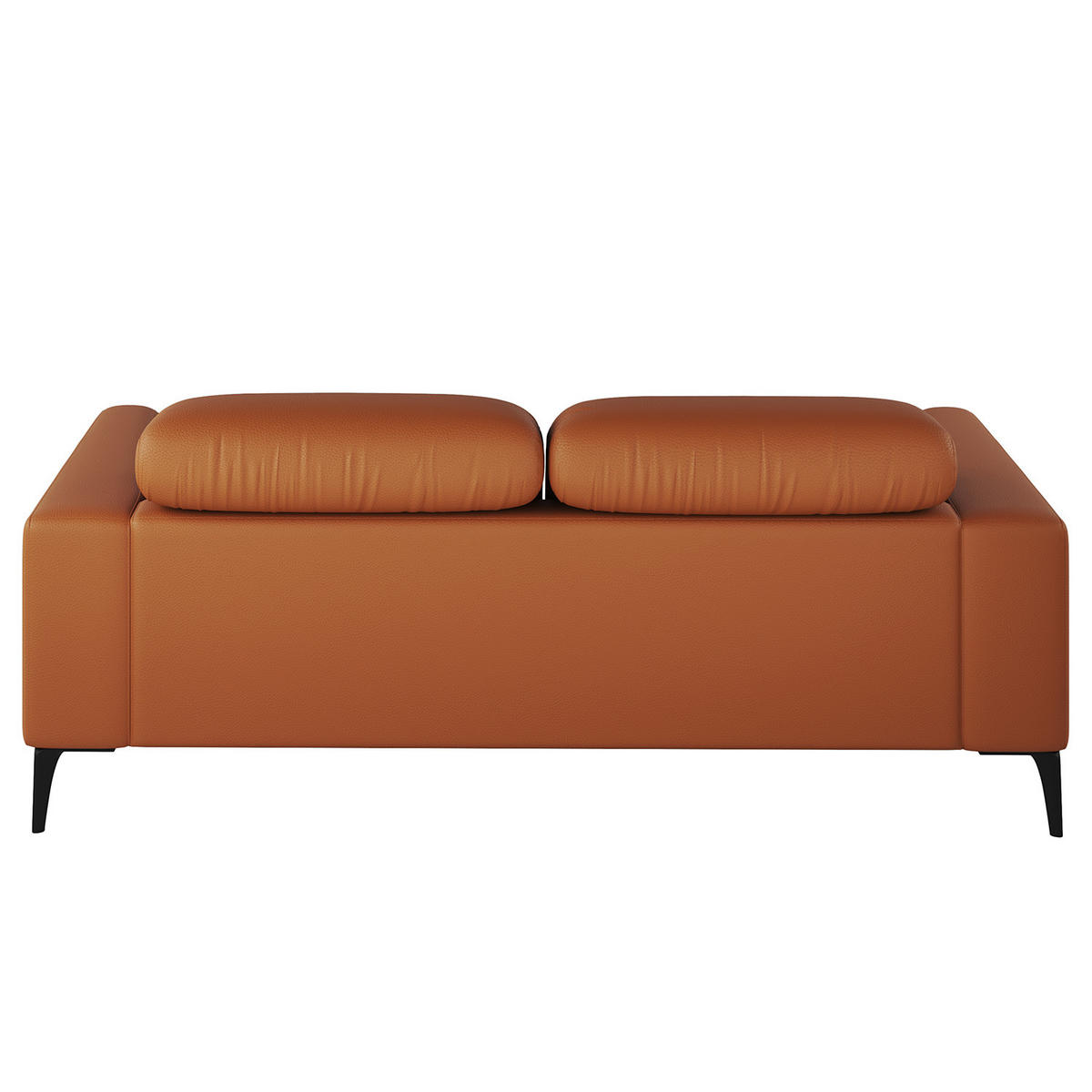 2-SITZER SOFA - Kastanienfarben/Schwarz, Leder/Metall (170/73/107cm) - home24