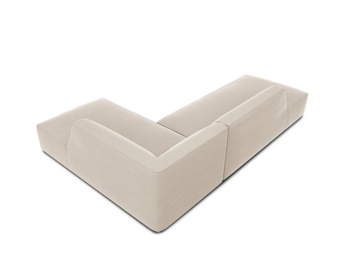 ECKSOFA rechts Ruby aus Samt beige 4 Sitzplätze - Beige, Textil (180/273cm) - Micadoni