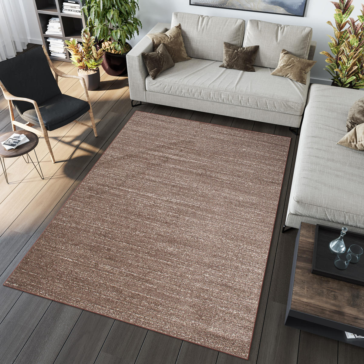 TEPPICH SARI Hellbraun 140/190 cm - Hellbraun, Textil (140/190cm) - Tapiso