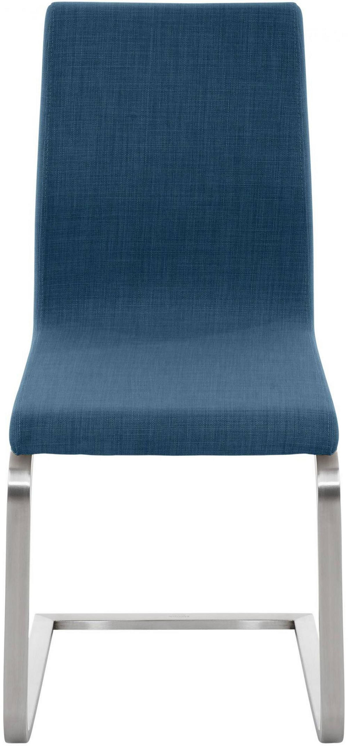 SCHWINGSTUHL Stoff Blau - Blau/Edelstahlfarben, Textil/Metall (40/90/50cm) - CLP