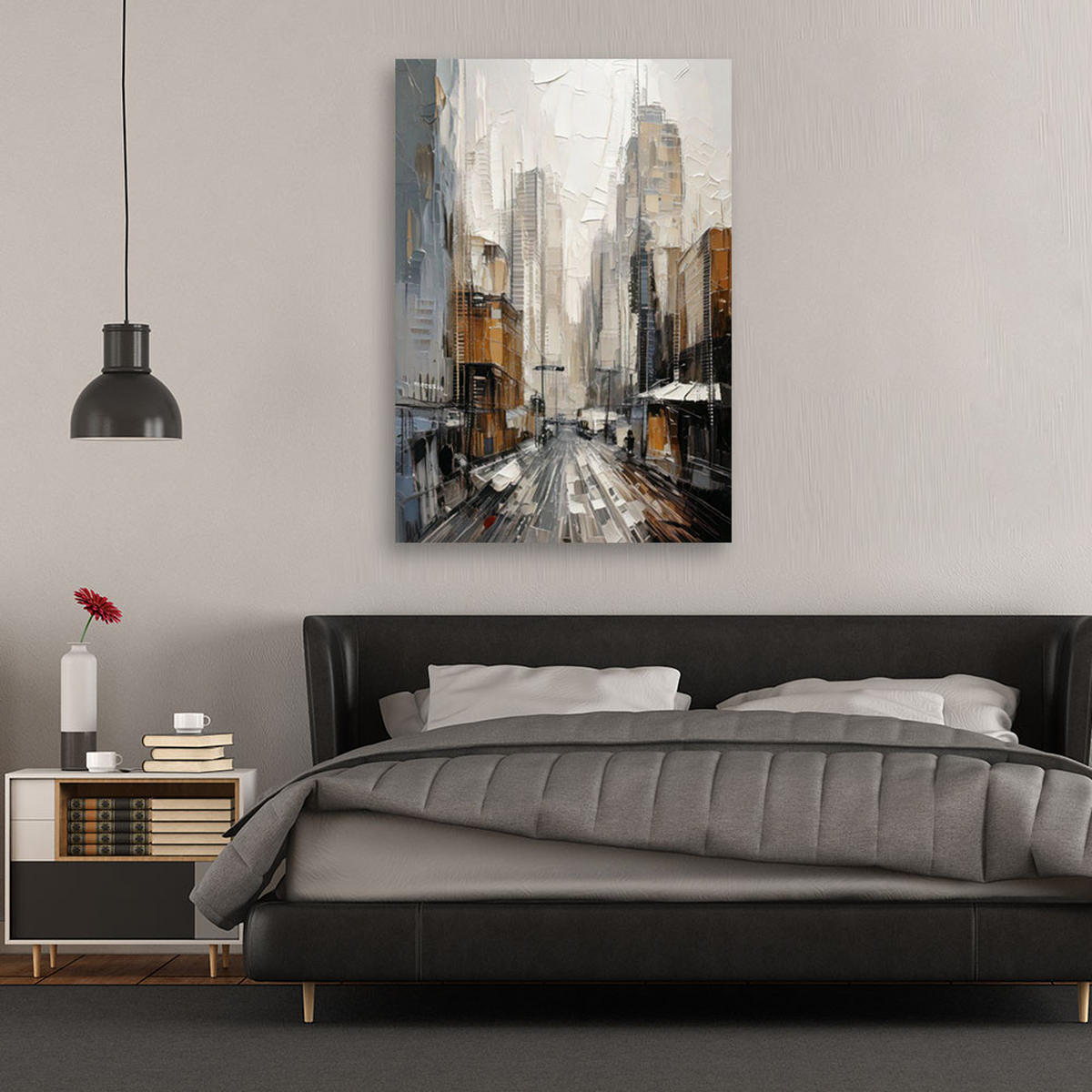 LEINWANDBILD Abstraktion 60x90cm - Grau, Textil (60/90cm) - Feeby