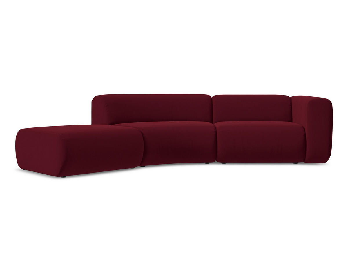 4-SITZER-SOFA Samt Stoff Rot - Bordeaux/Rot, Kunststoff/Textil (335/70/166cm) - Makamii