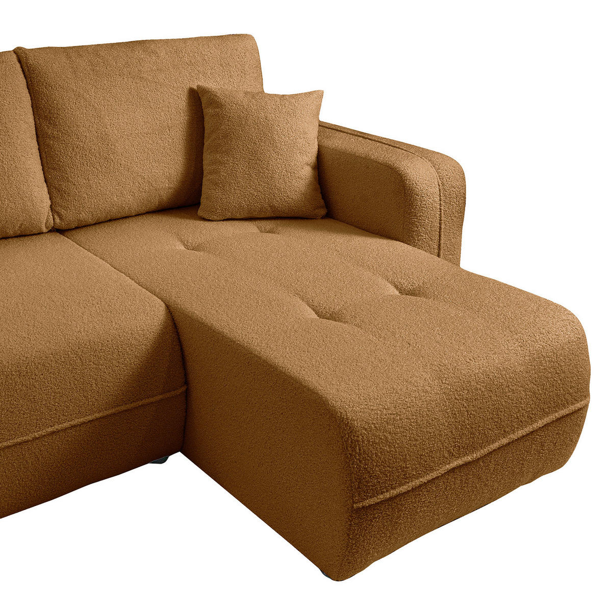 WOHNLANDSCHAFT - Beige/Schwarz, Kunststoff/Textil (312/82/145cm) - home24