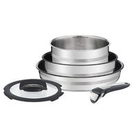 PFANNENSET L9069 Ingenio 5-teilig Bratpfannen Schmorpfanne Stieltopf Silber - Silberfarben, Metall - Tefal