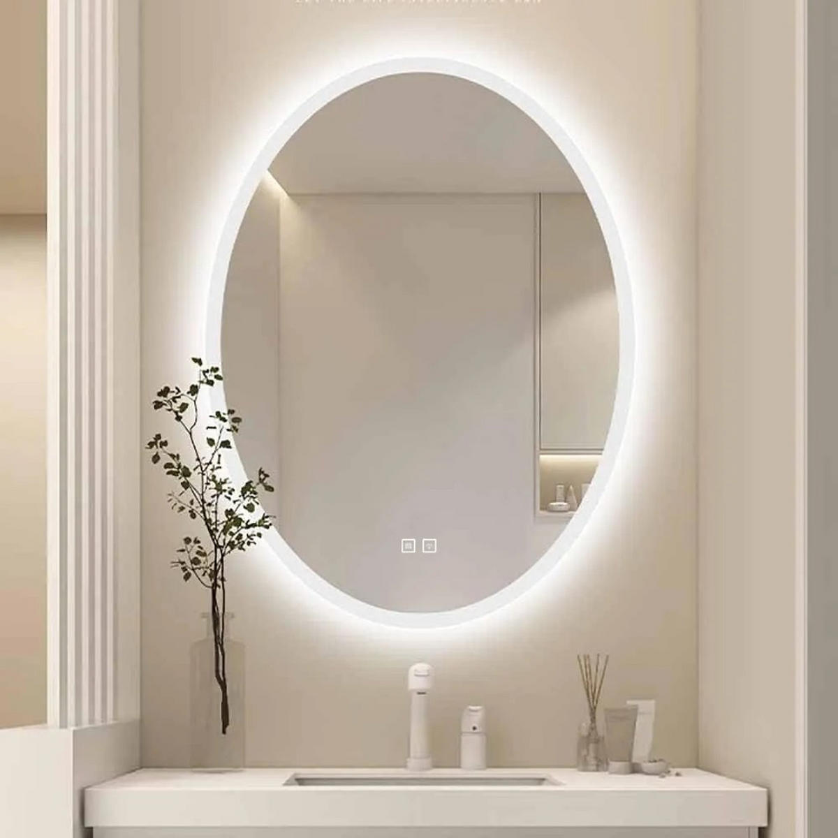 SPIEGEL Rea Led 60x80cm Wwa - Chromfarben, Glas (60/80/2cm) - REA