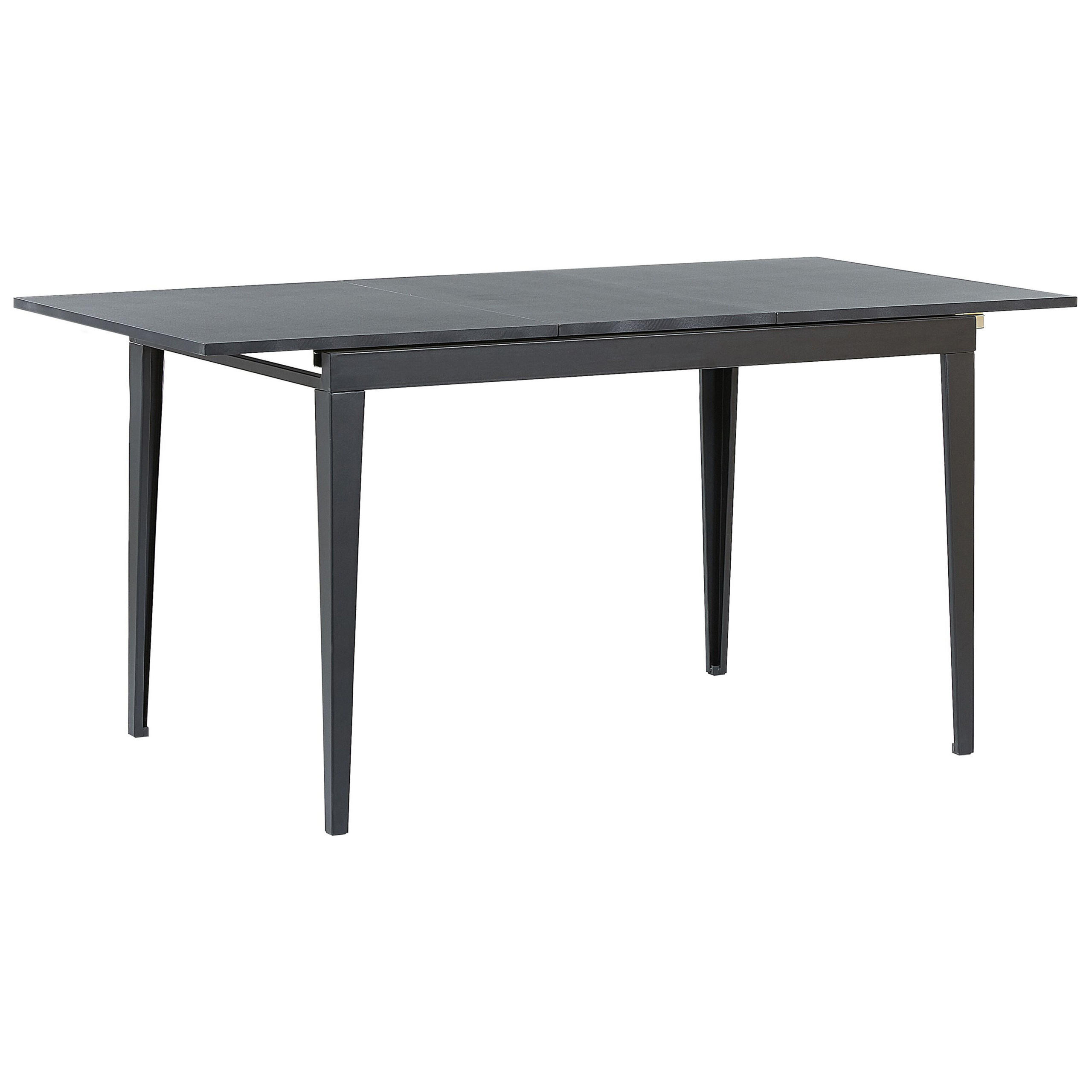 ESSTISCH 120-160/80/77 cm Schwarz Rechteckig Norley - Schwarz, Holzwerkstoff (160/80/77cm) - Beliani