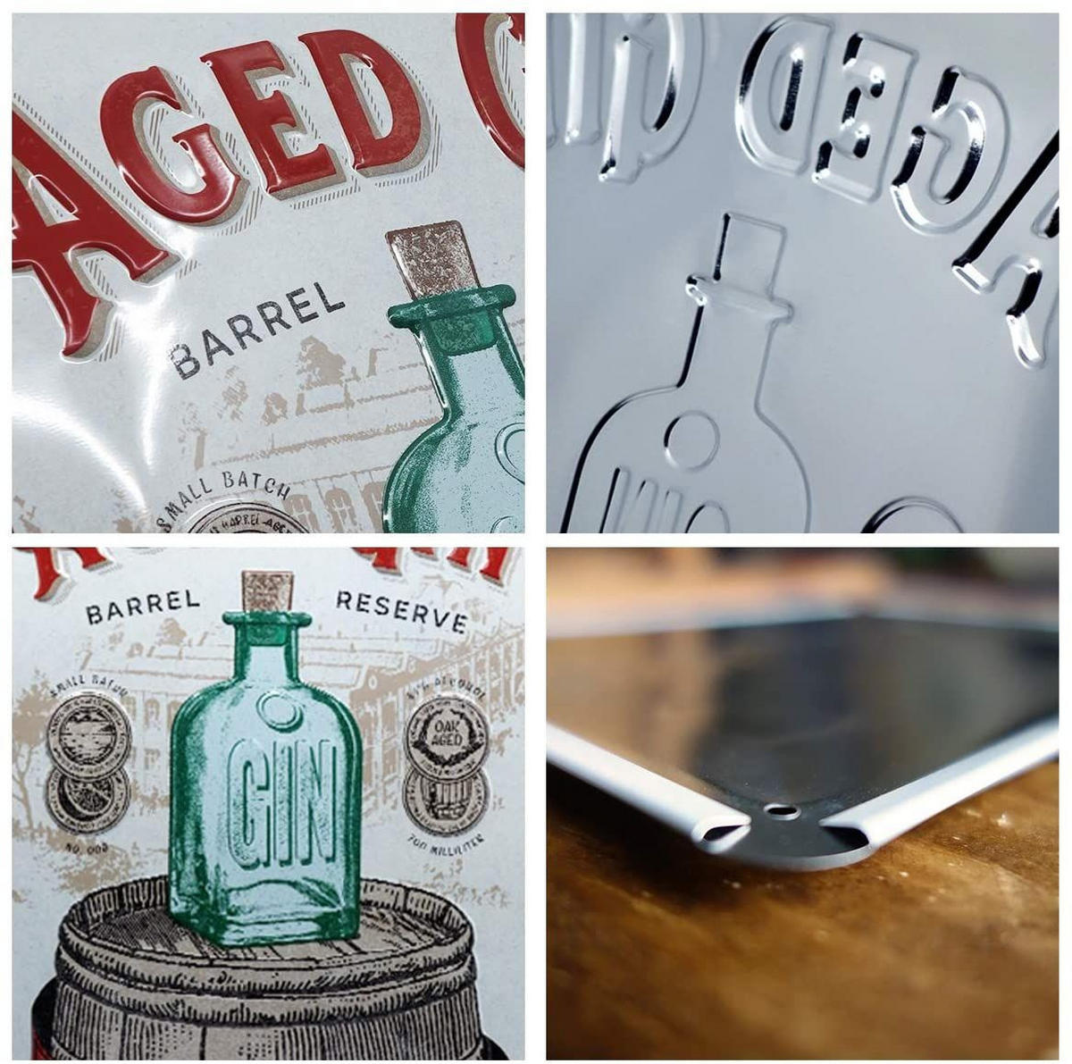 BLECHSCHILD 30/40 cm Open Bar Aged Gin Barrel - Multicolor, Metall (30/40/0.2cm) - Nostalgic-Art