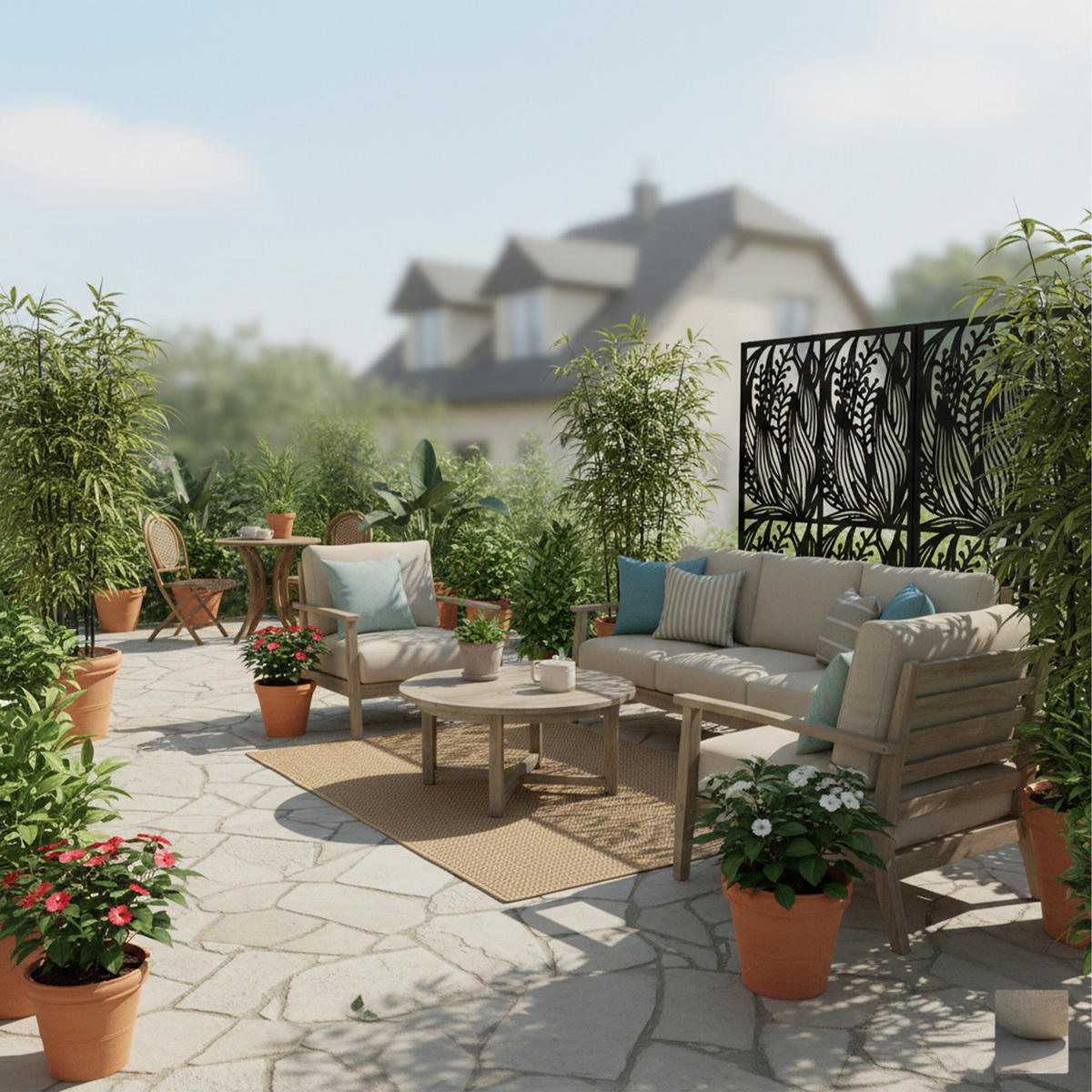 SICHTSCHUTZ Outdoor - Schwarz, Metall (115/183cm) - Relaxdays