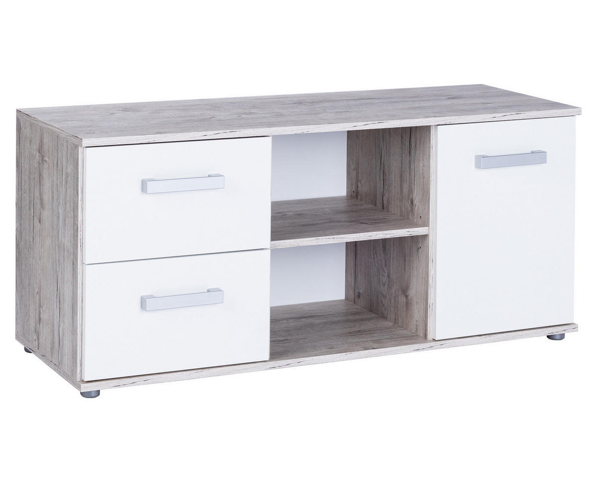 JUGENDZIMMER Mega-Set Bente 5-tlg. - Eichefarben/Silberfarben, Holzwerkstoff/Kunststoff (1/1/1cm) - arthur berndt