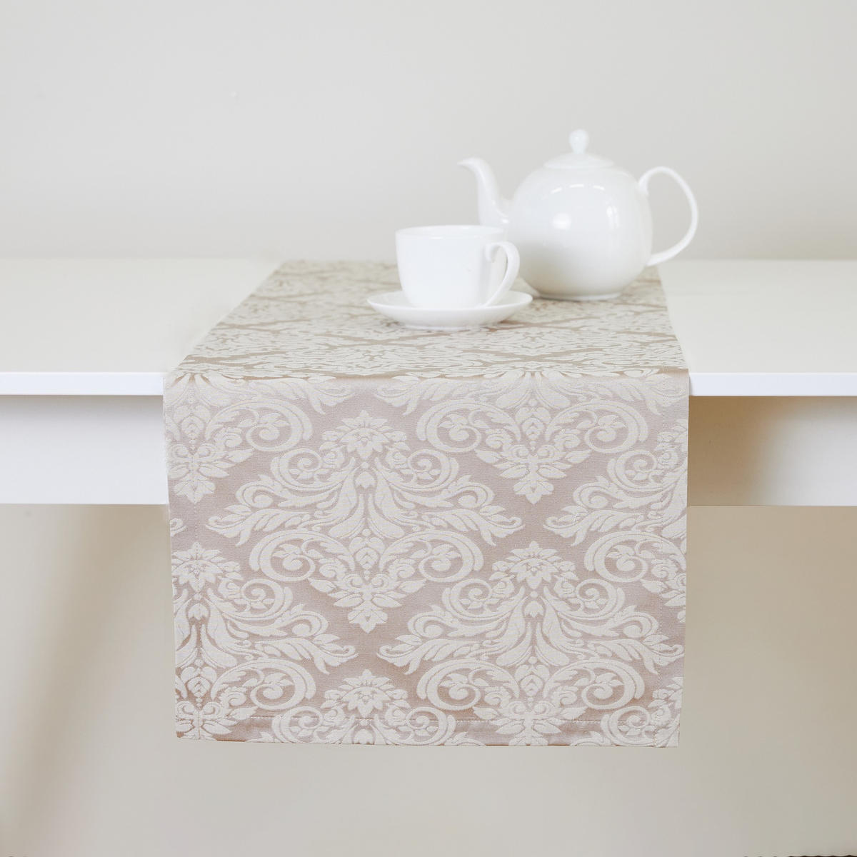 TISCHLÄUFER Cotini - Beige, Textil (180/40/1cm) - home&you