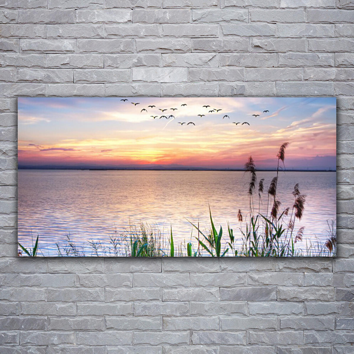LEINWANDBILD 120x60 cm Pastellhimmel - Multicolor, Textil (120/4cm) - TULUP
