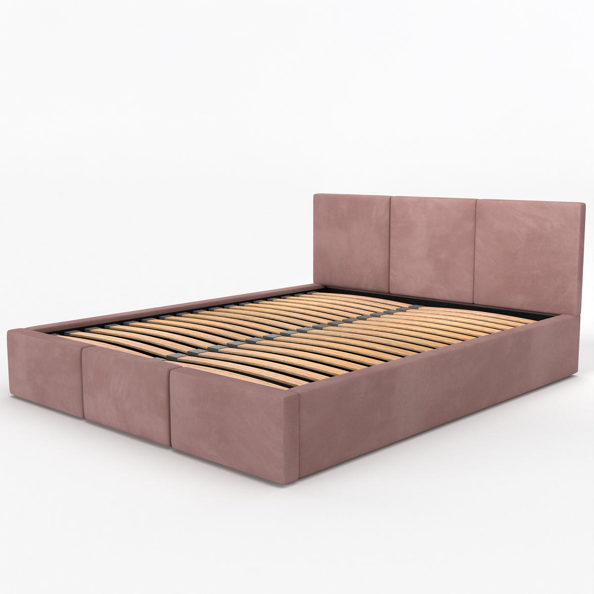 POLSTERBETT mit Stauraum Rosa 120x200cm Kopfteil 88cm - Rosa, Holzwerkstoff/Textil (120/200cm) - Muralo