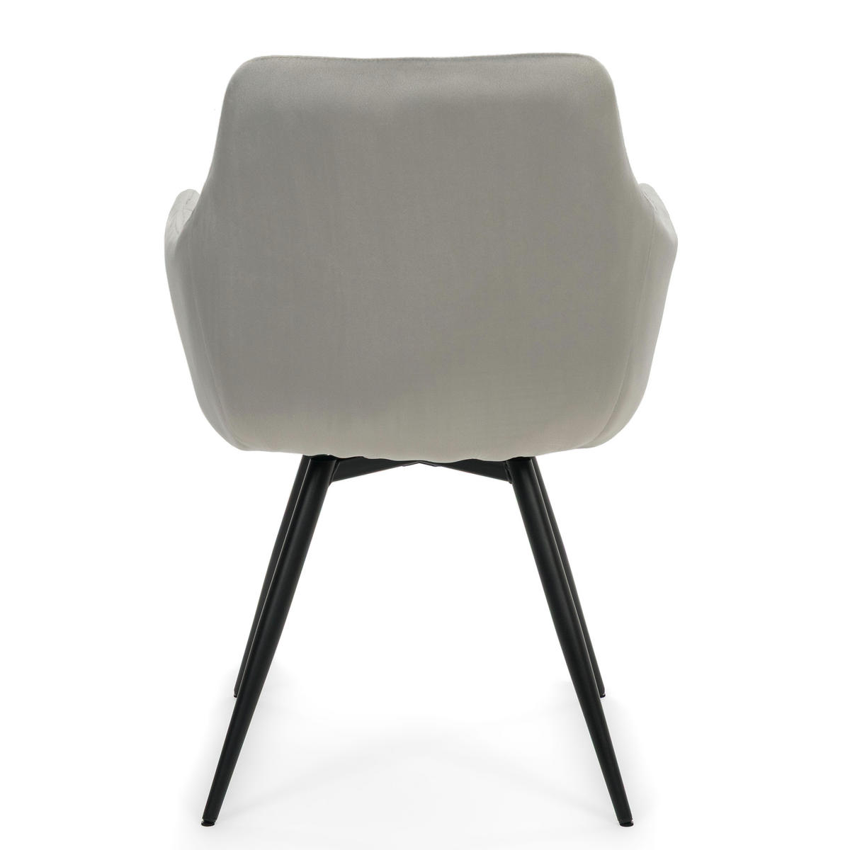 STUHL FANO drehbar gepolsterter mit Steppung - hellgrau - Velour - Hellgrau/Schwarz, Textil/Metall (58/83/59cm) - NEW HOME