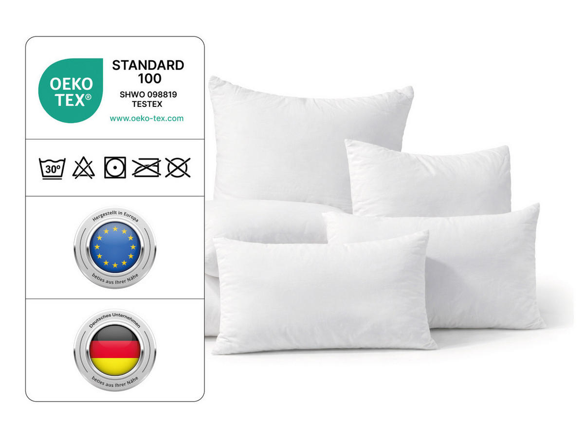 DAUNENKISSEN PublikSoft 50/50 cm - Weiß, Naturmaterialien/Textil (50/50cm) - beties Heimtextil