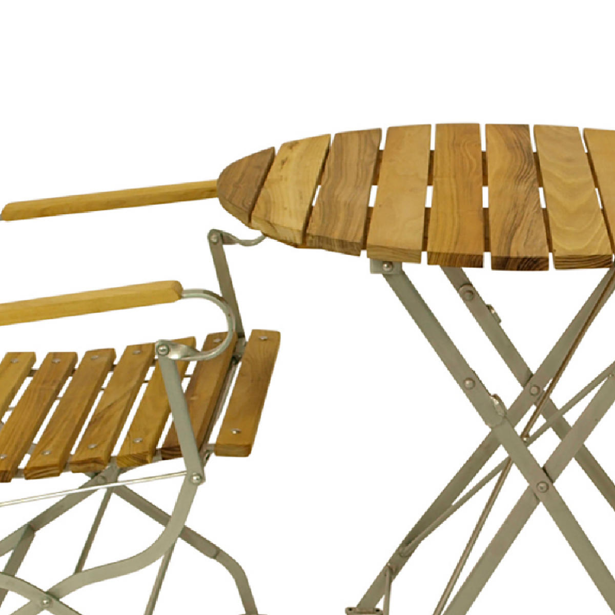 SITZGRUPPE Bad Belzig 3-teilig, Gartenset für 2 Personen - GartenSitzgruppe - Flachstahl - Robinienholz verzinkt - Grau, Holz - TPFGarden