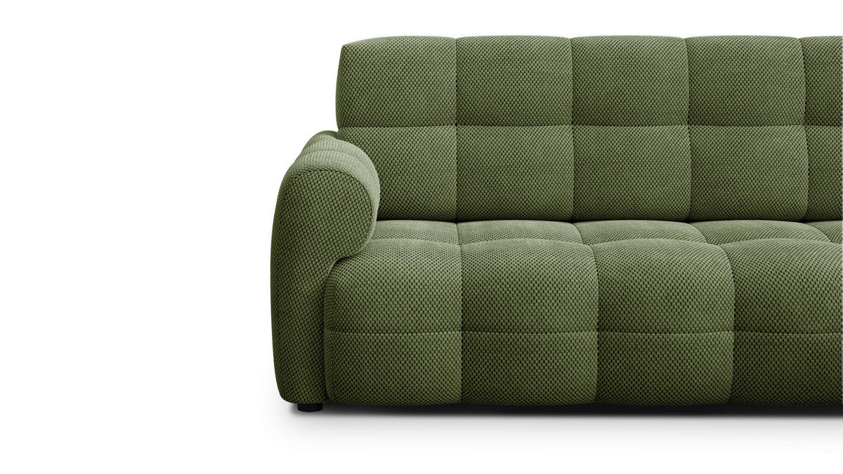 ECKSOFA MELLOW 5-Sitzer, olive - Schwarz/Grün, Holz/Textil (283/191cm) - Courtois Laville