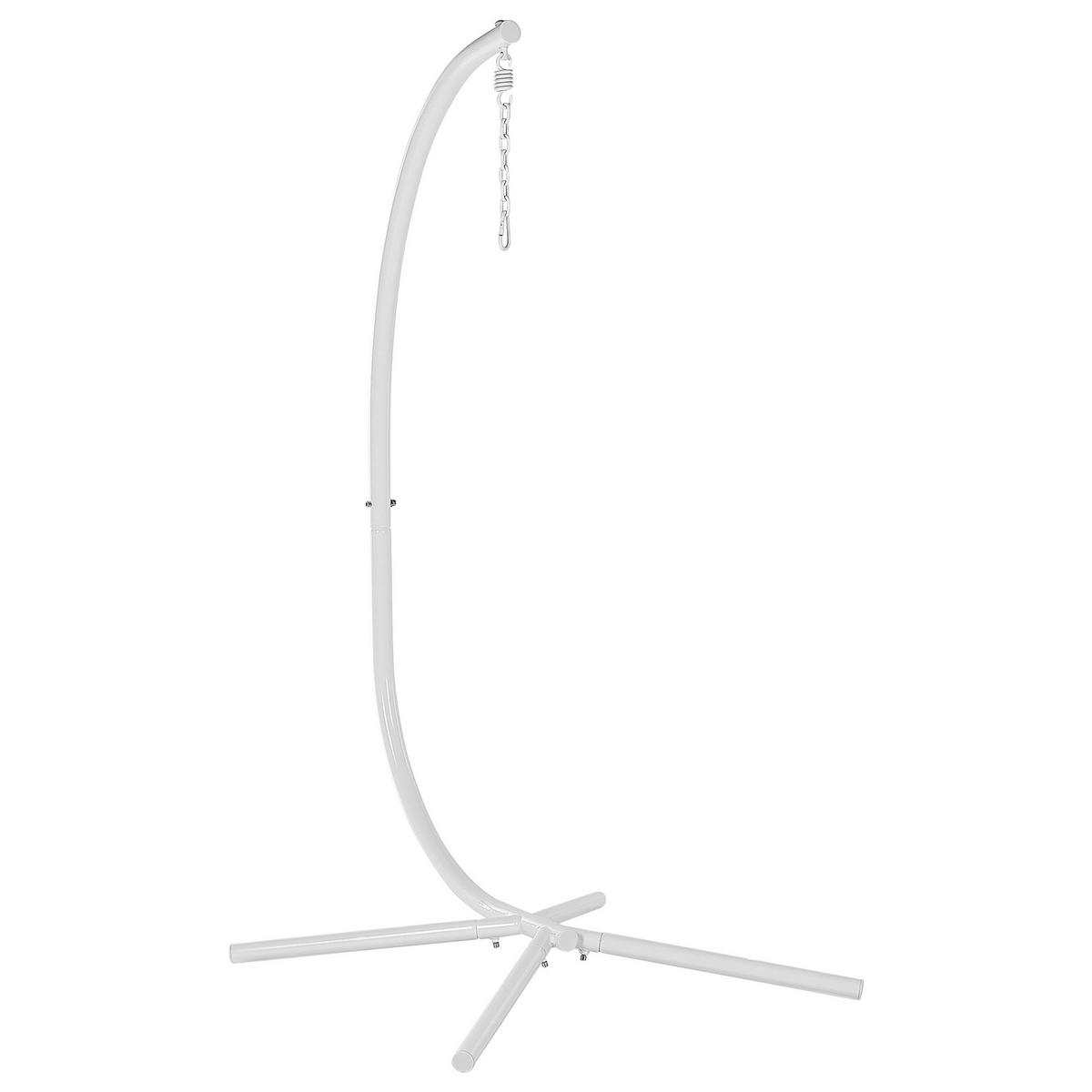 HÄNGESESSEL mit weissem PE Rattangestell Acri - Weiß, Kunststoff (98/197/120cm) - Beliani