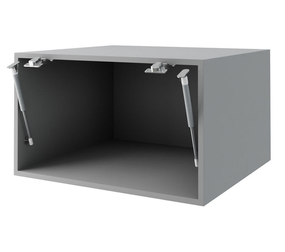 AUFSATZSCHRANK Essen W6B/60 Weiß Hochglanz / Grau Matt 60 / 59 / 36cm - Weiß Hochglanz/Grau, Holz/Holzwerkstoff (60/36/59cm) - Feldmann-Wohnen