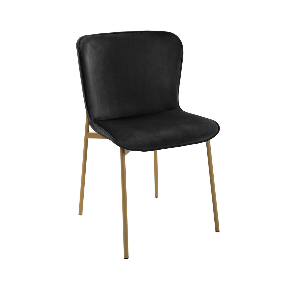 ESSZIMMERSTUHL MARY 2er Set - Goldfarben/Schwarz, Textil/Metall (50/81/50cm) - SVITA
