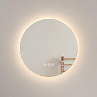 BADSPIEGEL rund mit Beleuchtung rahmenlos Ø50 cm - Weiß, Glas (50/3.5/50cm) - EMKE