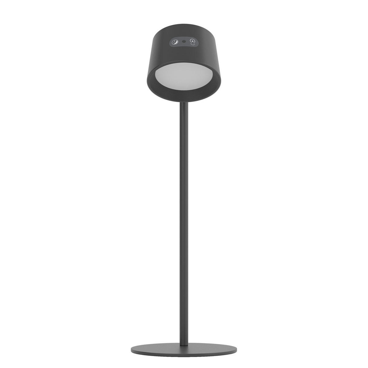 AKKU-TISCHLEUCHTE inkl. Fernbedienung - Dimmbar - Kunststoff / Eisen - Schwarz, Kunststoff/Metall (20/12/35cm) - home24