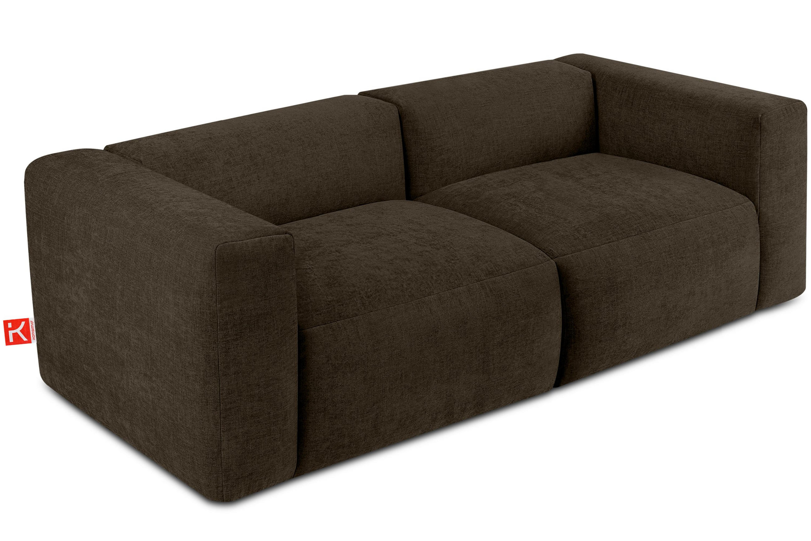 2,5-SITZER-MODULSOFA BUFFO mit extrem weicher und bequemer Sitzfläche, Gewebestoff, braun - Braun, Textil (250/73/96cm) - KONSIMO®