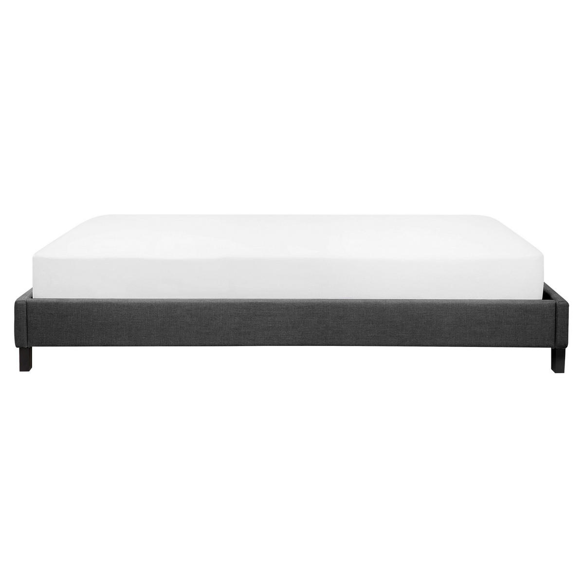 POLSTERBETT mit Lattenrost 160x200 cm Grau Roanne - Grau, Textil (160/200cm) - Beliani