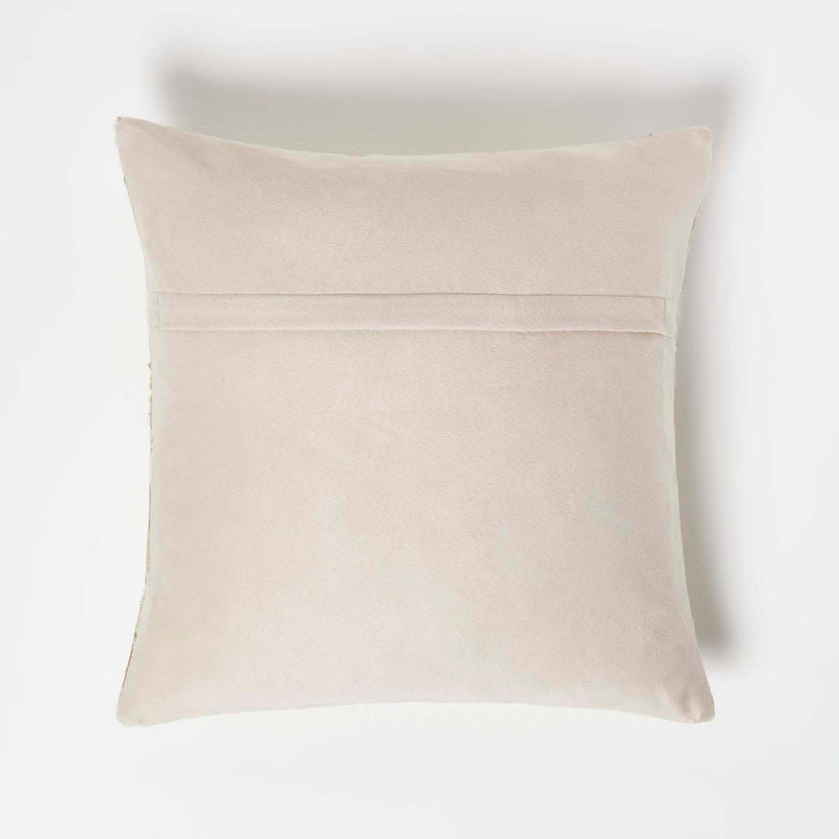 PATCHWORK-KISSEN Fell & Leder 45/45 cm Rautenmuster - Creme, Leder/Textil (45/45cm) - Homescapes