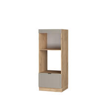 MIKROWELLENSCHRANK Fame-Line GrauBeige 60 cm offen - Honigeiche/Eiche Wotan, Holzwerkstoff (60/153.6/58.1cm) - Vicco