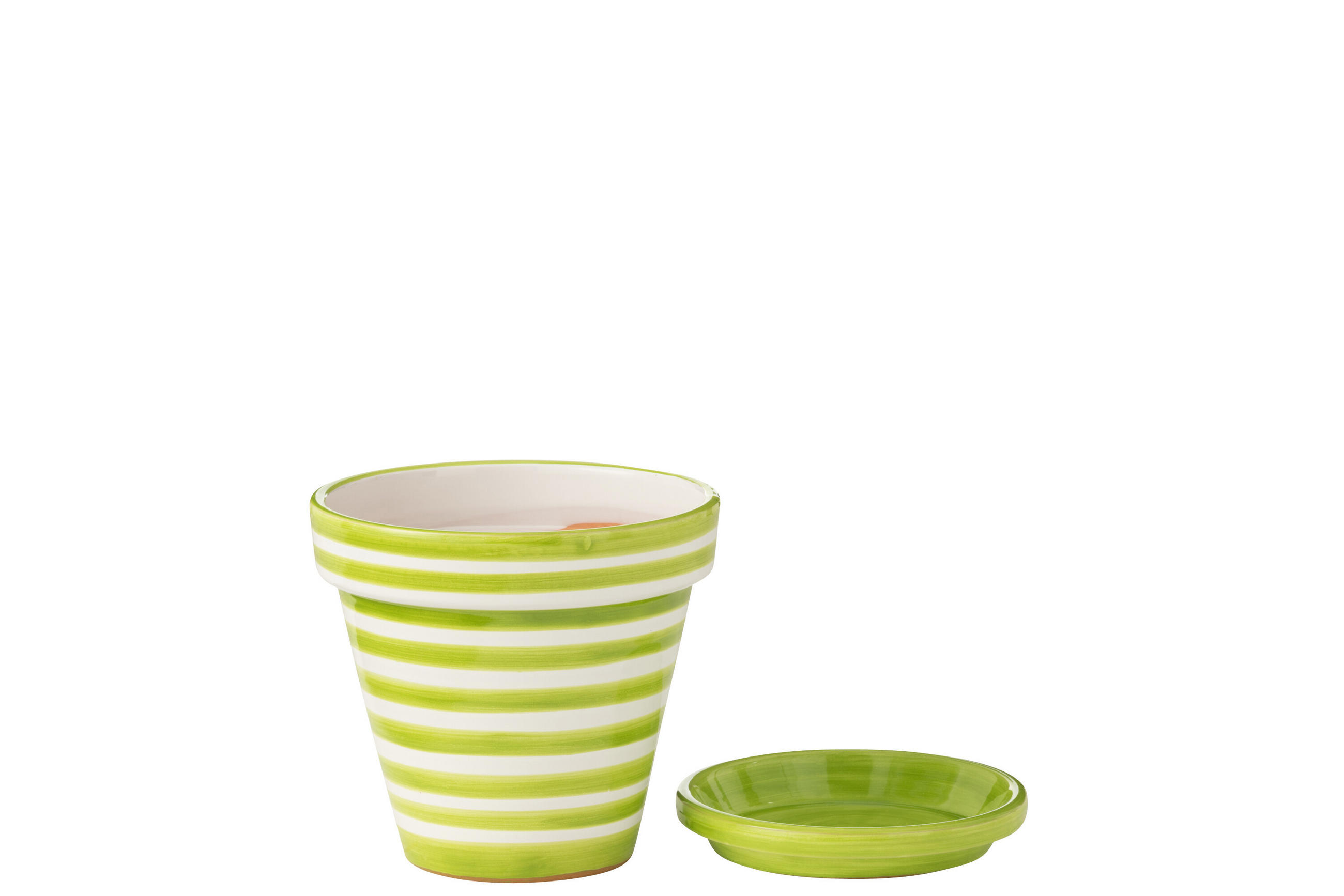 BLUMENTOPF GRANADA STRIPES - Töpferei - Grün - M - Ø 27 cm - Multicolor, Keramik (27/25cm) - J-Line