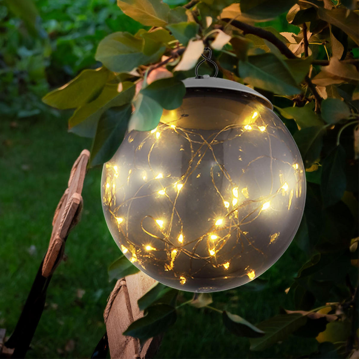LED AUSSENLEUCHTE Rauch Grau 2er Set - Grau, Kunststoff (15/15/50cm) - Globo Lighting