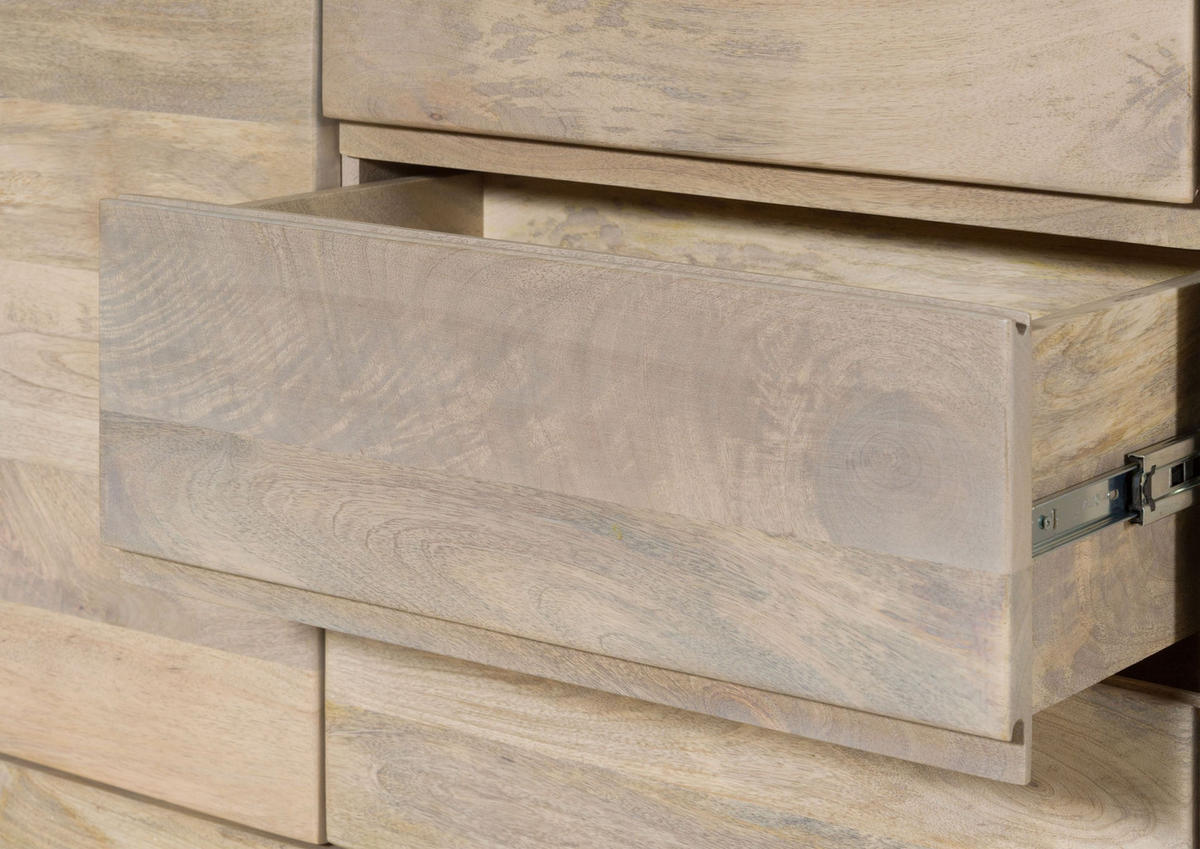 VITRINE Mango 109x40x145 weiß lackiert TORONTO #309 - Weiß, Holz (109/145/40cm) - Massivmoebel24