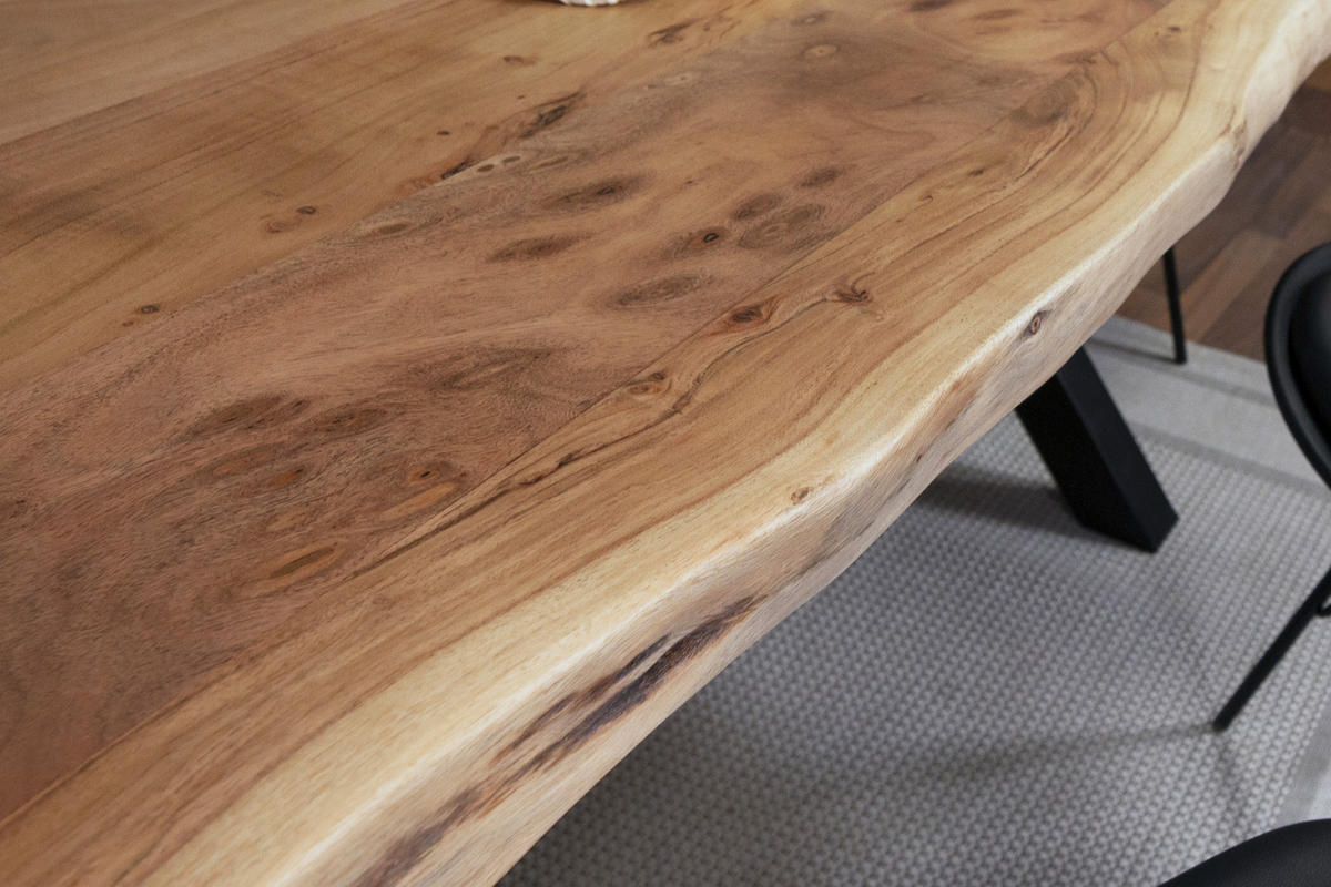 ESSTISCH CALI - Beige/Schwarz, Holz/Metall (100/240/77cm) - SAM