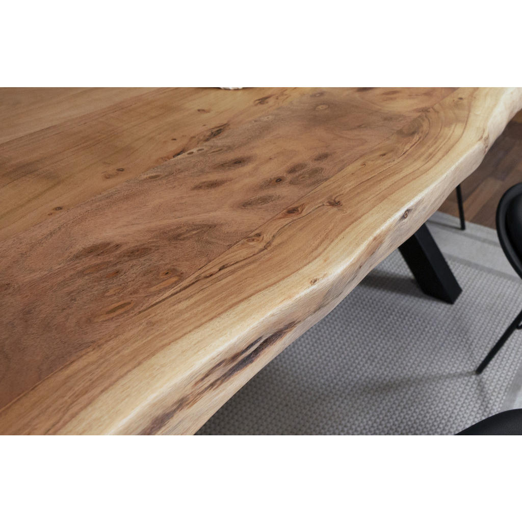 Thumbnail - SAM Esstisch, Beige, Holz, Echtholz,Akazie, Rechteckig,Quadratisch, X-Form, 200x77x100 cm, Esszimmer, Tische, Esstische