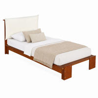 BETT mit gepolsterter Rückenlehne 90x200 cm Dunkelbraun - Dunkelbraun, Holz (90/200cm) - Meubliv