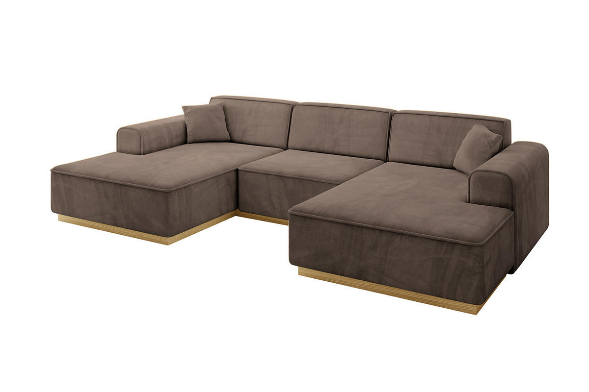 WOHNLANDSCHAFT IREA-U1-v2 - 297x165x81 cm Braun - Braun, Holzwerkstoff/Textil (297/81/165cm) - ALTDECOR