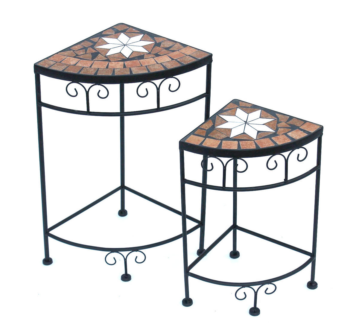 BLUMENHOCKER 2er Set Merano 12013 - Schwarz, Metall (25/52/25cm) - DanDiBo