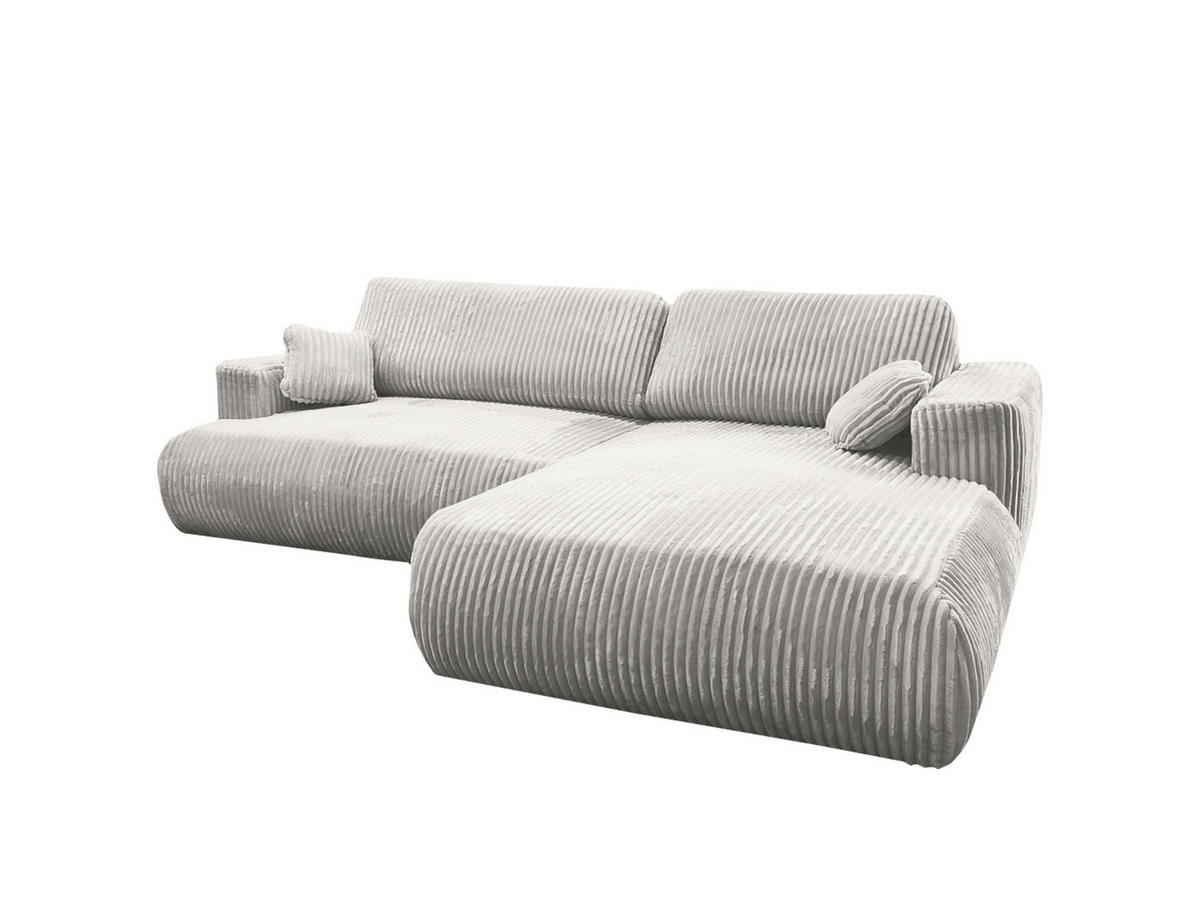 ECKSOFA Luna L rechts Creme aus Cord - Creme, Textil (271/195cm) - KS Home Concept