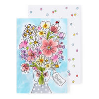 GRUSSKARTE Alles Gute - Blumenstrauß in Bunt - 17 x 11,5cm - Multicolor, Papier (11.5/0.2cm) - Blond Amsterdam