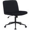 DREHSTUHL Samt schwarz - Schwarz, Textil/Metall (62/86/65cm) - CLP