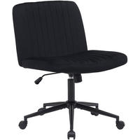 DREHSTUHL Samt schwarz - Schwarz, Textil/Metall (62/86/65cm) - CLP
