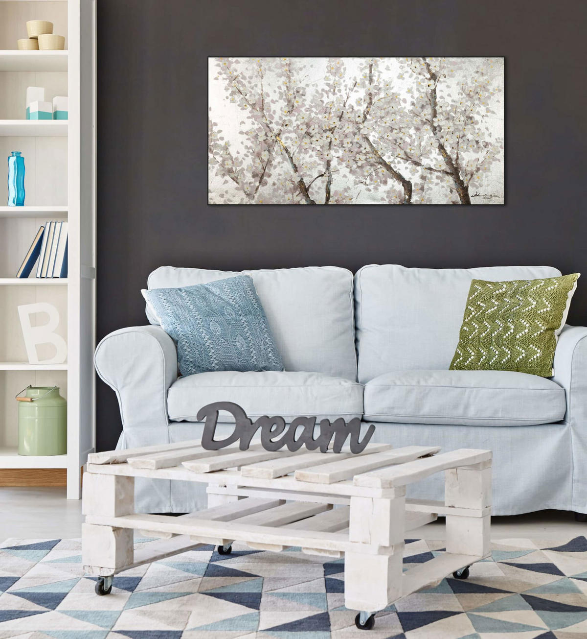 ÖLGEMÄLDE 120/60 cm - Weiß, Holz/Textil (1.7/60cm) - KUNSTLOFT