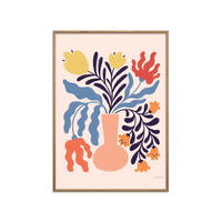 POSTER mit Rahmen Wild Apple - Floral No. 1 - Eichefarben/Multicolor, Holz/Papier (30/40cm) - Poster&Frame