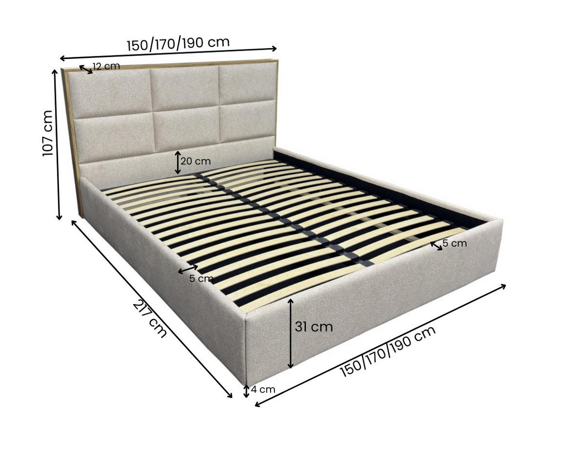 BOXSPRINGBETT LolyT 140x0 cm Bonell H3 cm Gris Clair - Hellgrau, Textil - KS Home Concept