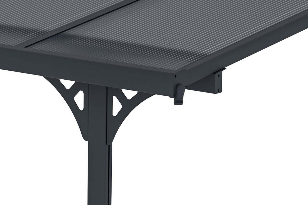 PERGOLA / CARPORT Kleo Grau 4m x 3m - Grau, Metall (374/270/300cm) - Cazeboo