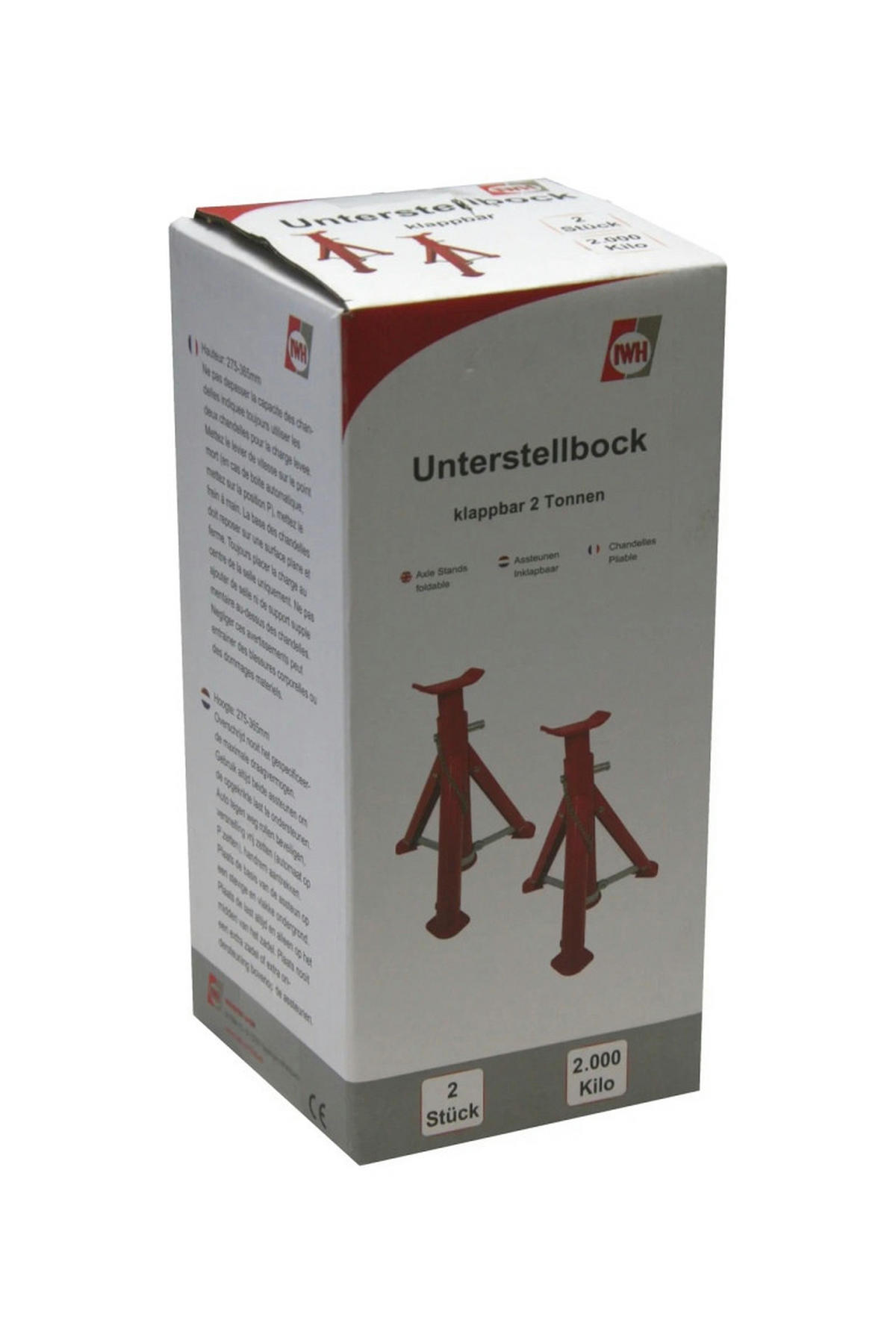 UNTERSTELLBOCK klappbar, 2t Tragkraft, 2er-Set - Rot, Metall (10/10/28.5cm) - Westfalia
